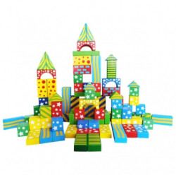 Építőkocka 100 darabos, színes, mintás